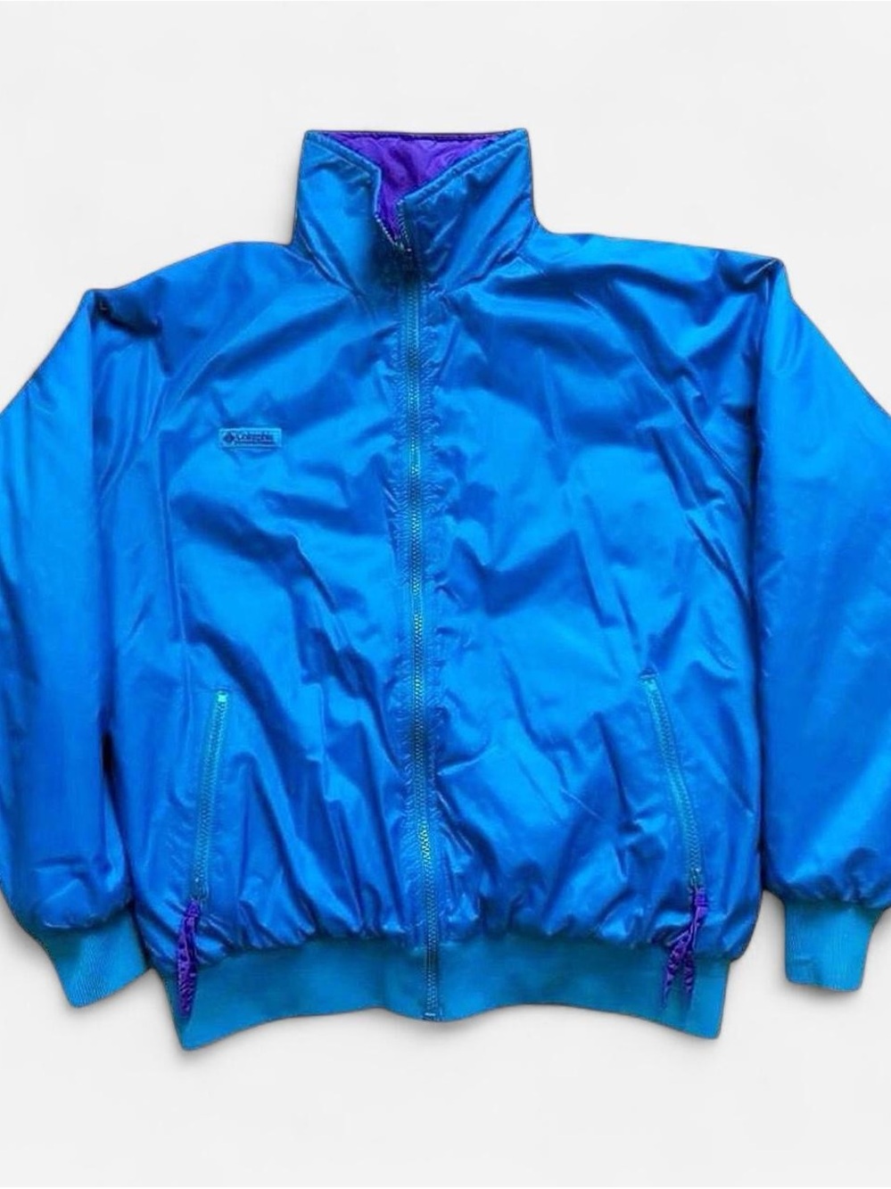 Vintage Columbia Reversible Blue and purple  Lightweight Zip Windbreaker Jacket